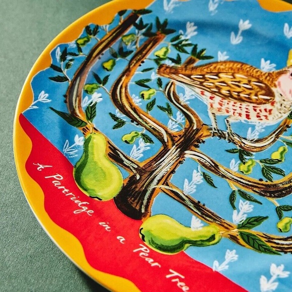 Anthropologie Emily Maude festive dessert plate - Picture 2 of 4